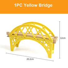 Load image into Gallery viewer, Beech Wooden Train Track Railway Bridge Tunnel Accessories Fit for Brio Wood Train Pieces Educational Toys for Children Gifts