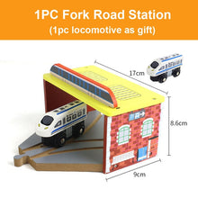 Load image into Gallery viewer, Beech Wooden Train Track Railway Bridge Tunnel Accessories Fit for Brio Wood Train Pieces Educational Toys for Children Gifts