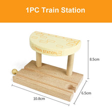 Load image into Gallery viewer, Beech Wooden Train Track Railway Bridge Tunnel Accessories Fit for Brio Wood Train Pieces Educational Toys for Children Gifts