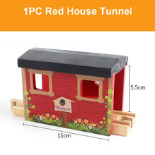 Load image into Gallery viewer, Beech Wooden Train Track Railway Bridge Tunnel Accessories Fit for Brio Wood Train Pieces Educational Toys for Children Gifts