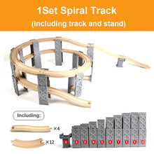 Load image into Gallery viewer, Beech Wooden Train Track Railway Bridge Tunnel Accessories Fit for Brio Wood Train Pieces Educational Toys for Children Gifts