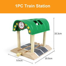 Load image into Gallery viewer, Beech Wooden Train Track Railway Bridge Tunnel Accessories Fit for Brio Wood Train Pieces Educational Toys for Children Gifts