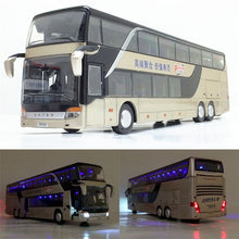 Load image into Gallery viewer, Sale High quality 1:32 alloy pull back bus model,high imitation Double sightseeing bus,flash toy vehicle, free shipping