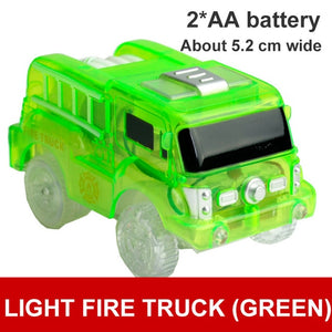 Magical Track Cars LED Light Electronics Car Tracks Toy Cars Parts Car Rail Race Track Children's Toys For Boys Birthday Gifts