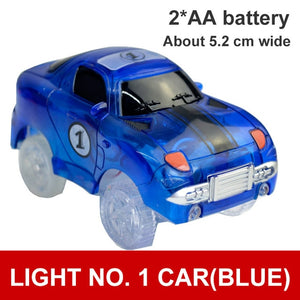 Magical Track Cars LED Light Electronics Car Tracks Toy Cars Parts Car Rail Race Track Children's Toys For Boys Birthday Gifts