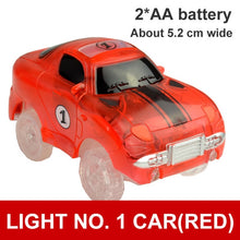 Load image into Gallery viewer, Magical Track Cars LED Light Electronics Car Tracks Toy Cars Parts Car Rail Race Track Children&#39;s Toys For Boys Birthday Gifts