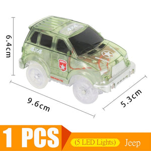 Magical Track Cars LED Light Electronics Car Tracks Toy Cars Parts Car Rail Race Track Children's Toys For Boys Birthday Gifts