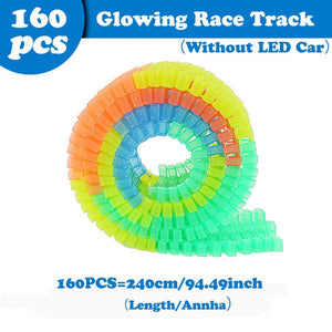 Magical Track Cars LED Light Electronics Car Tracks Toy Cars Parts Car Rail Race Track Children's Toys For Boys Birthday Gifts