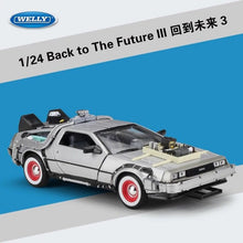 Load image into Gallery viewer, 1/24 Scale Metal Alloy Car Diecast Model Part 1 2 3 Time Machine DeLorean DMC-12 Model Toy Back to the Future Fly version Part 2